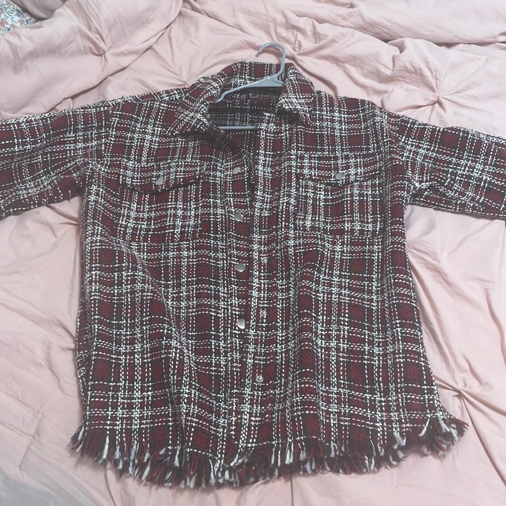Long button up shacket